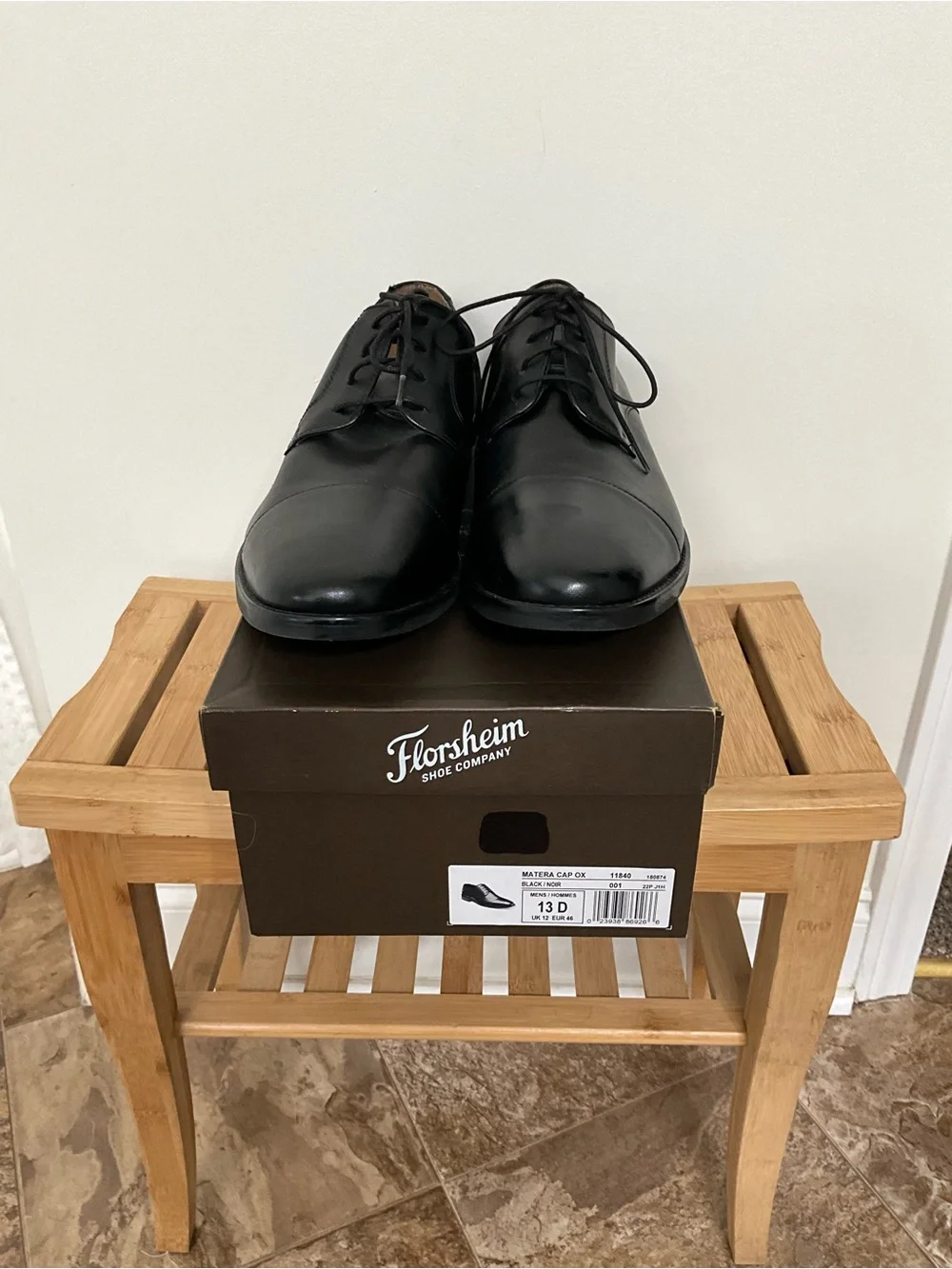 Florsheim Matera Cap Toe Oxford Black Leather Dress Shoes Men’s 13 D 11840